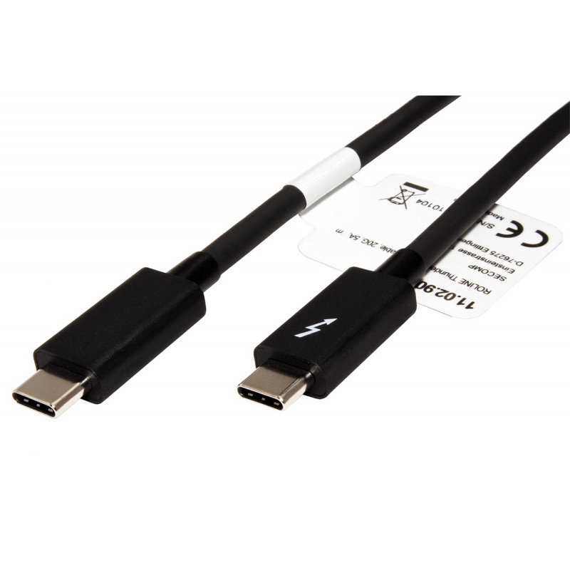 ROLINE kabel USB 3.1 konektor C/male - USB 3.1 C/male, černý, 0,5m